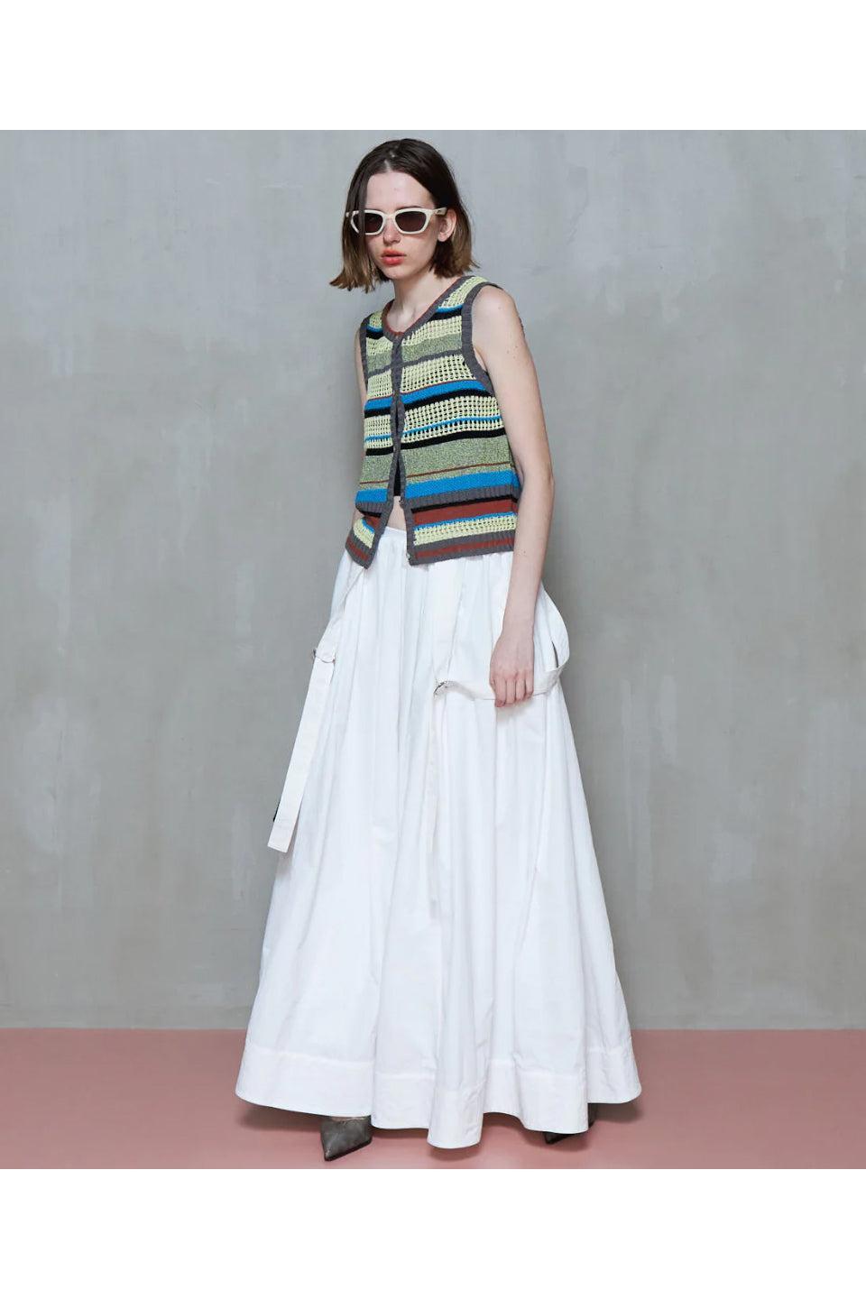 MAISON SPECIAL-2way Multi Border Tank Top-NOWALL