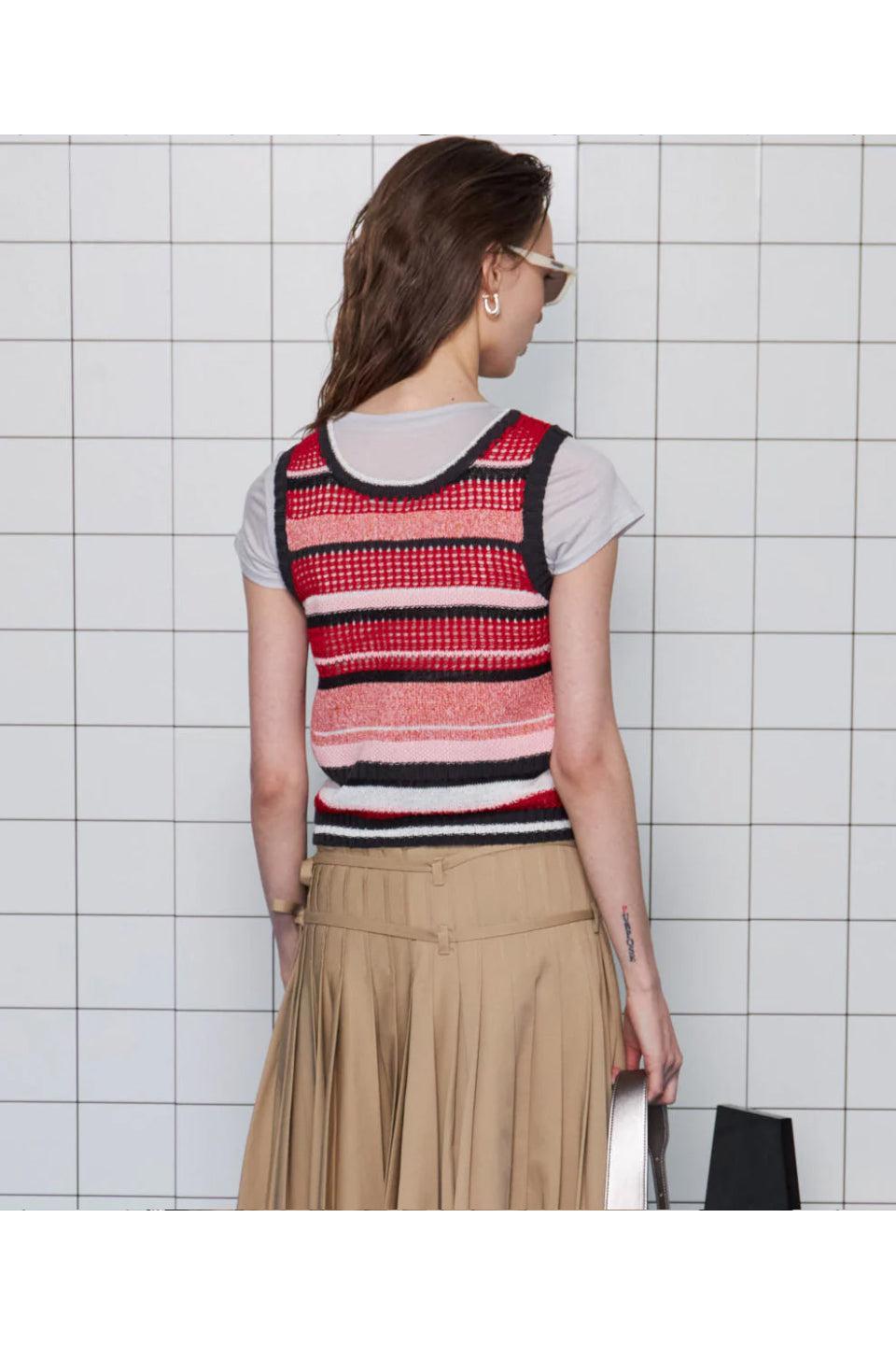 MAISON SPECIAL-2way Multi Border Tank Top-NOWALL