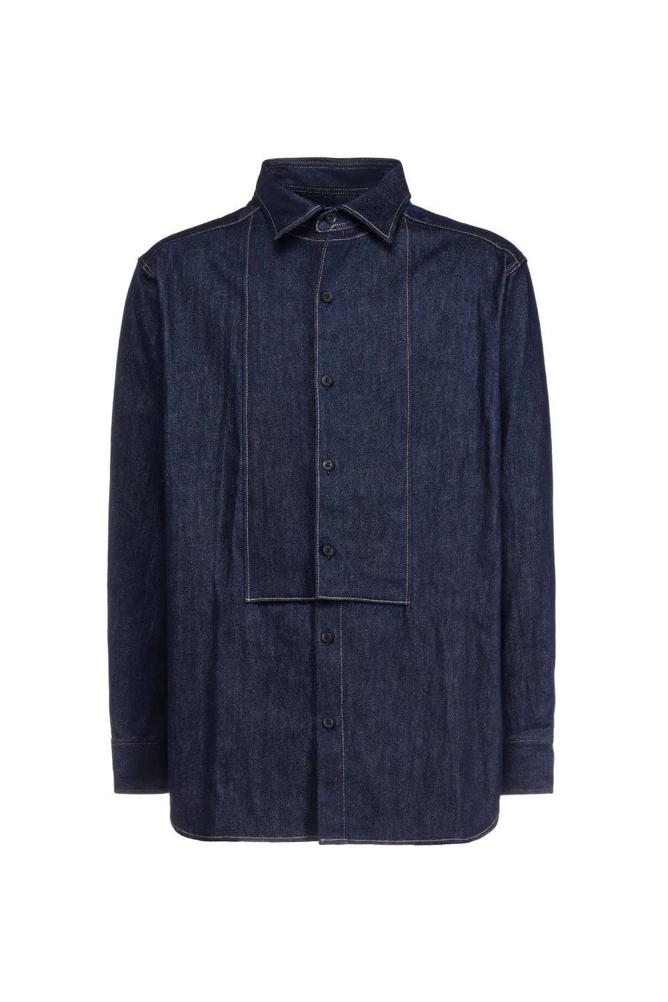 Yohji Yamamoto POUR HOMME - 8OZ Denim Double Fron Shirt 長袖シャツ デニムシャツ ヨウジヤマモト