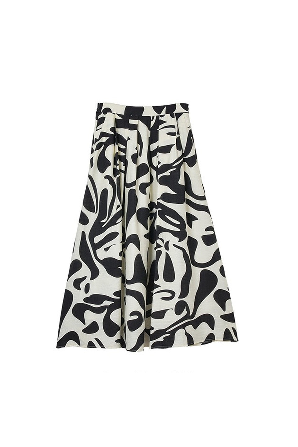 MICALLE MICALLE-Abstract Print Flare Skirt-NOWALL