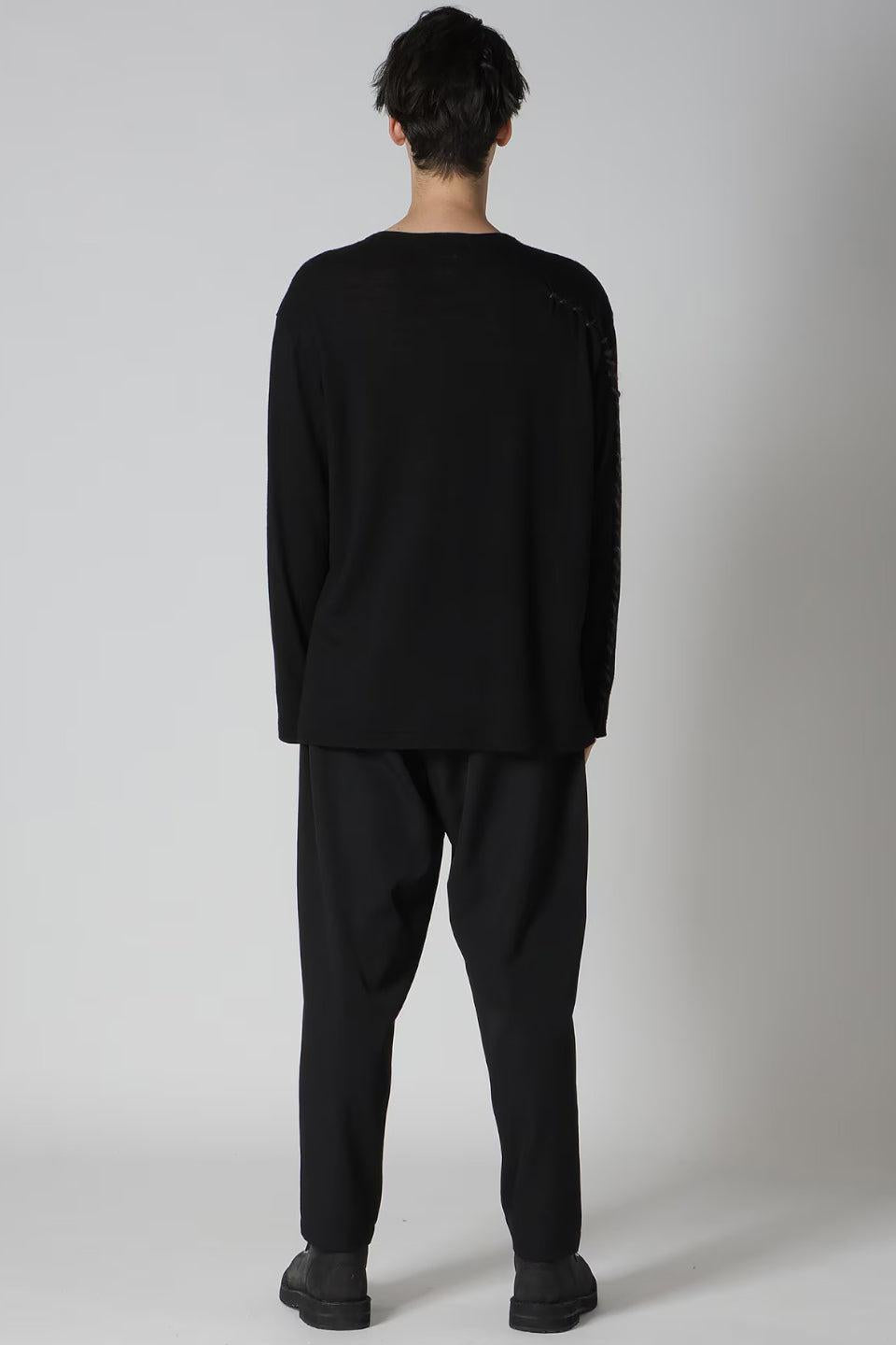 Yohji Yamamoto POUR HOMME-Airy Spun Embroidery Long Sleeve-NOWALL