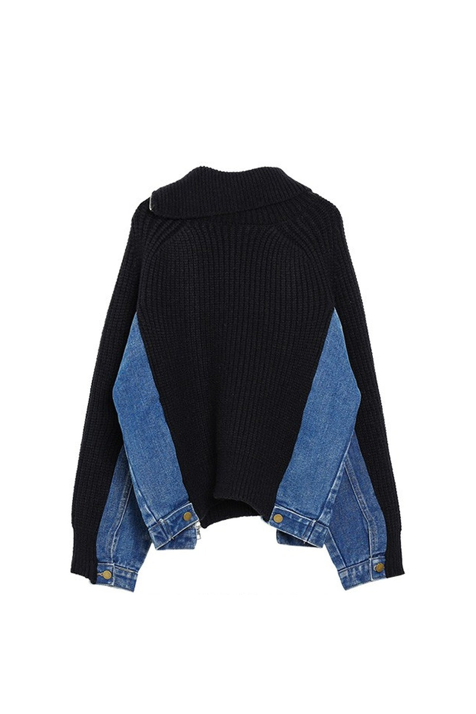 MICALLE MICALLE-Asymmetry Zip-Up Knit-NOWALL