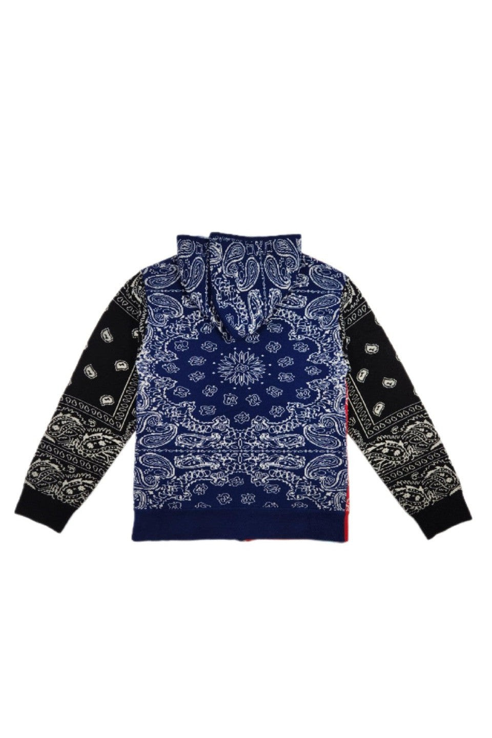 RtA-BANDANA MULTI COLOR ZIP UP KNIT HOODIE-NOWALL