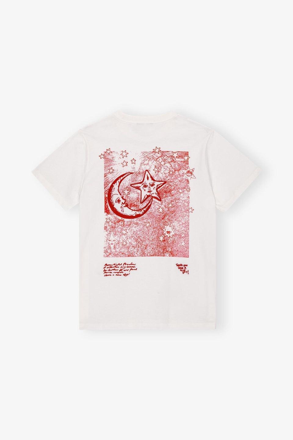 GANNI-Basic Jersey Celestial Poster Relaxed T-shirt-NOWALL