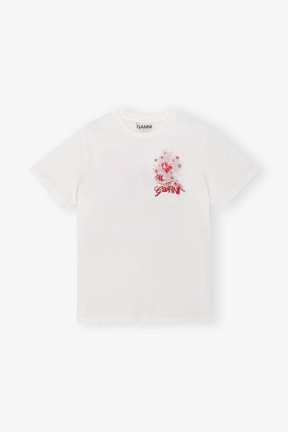 GANNI-Basic Jersey Celestial Poster Relaxed T-shirt-NOWALL
