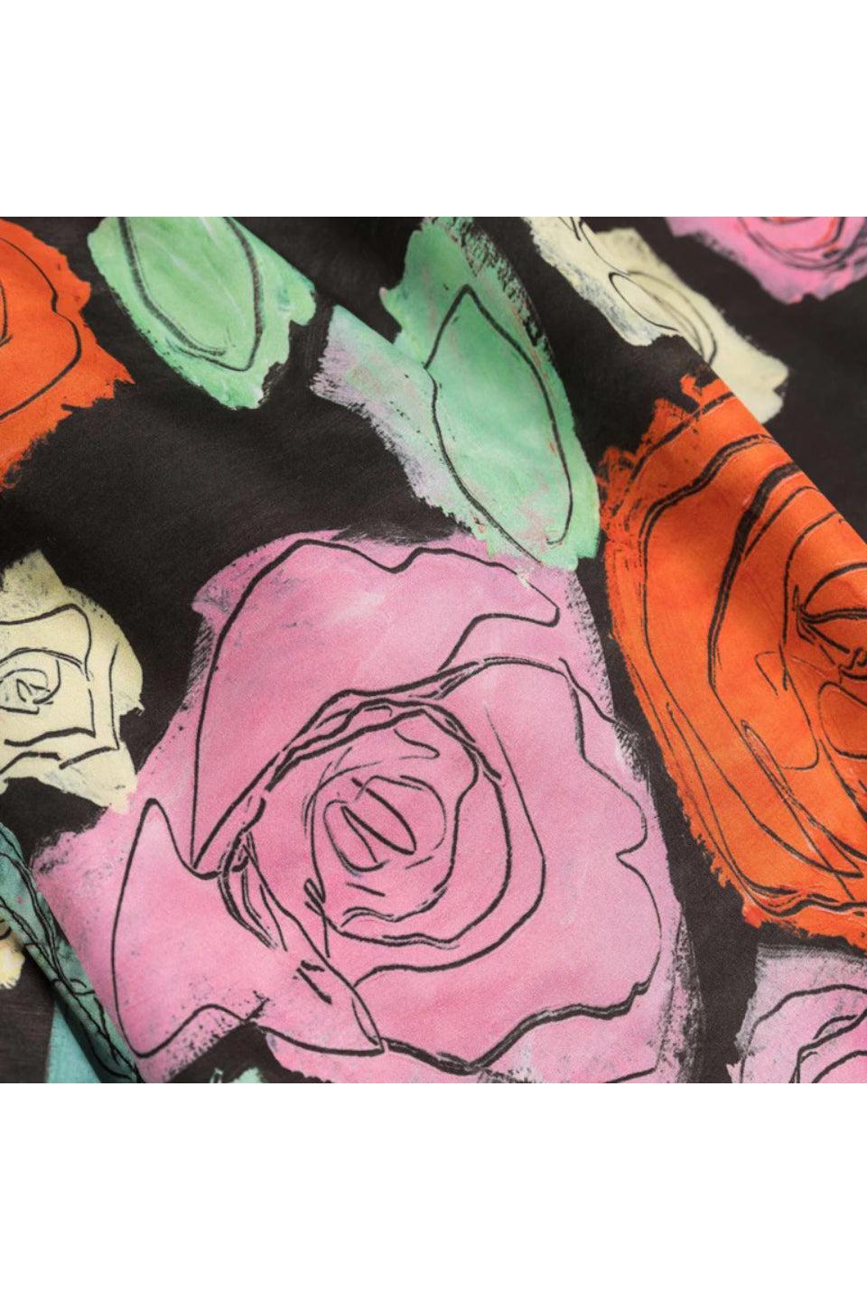 MARNI-Black Poplin Shorts with Orion Print-NOWALL