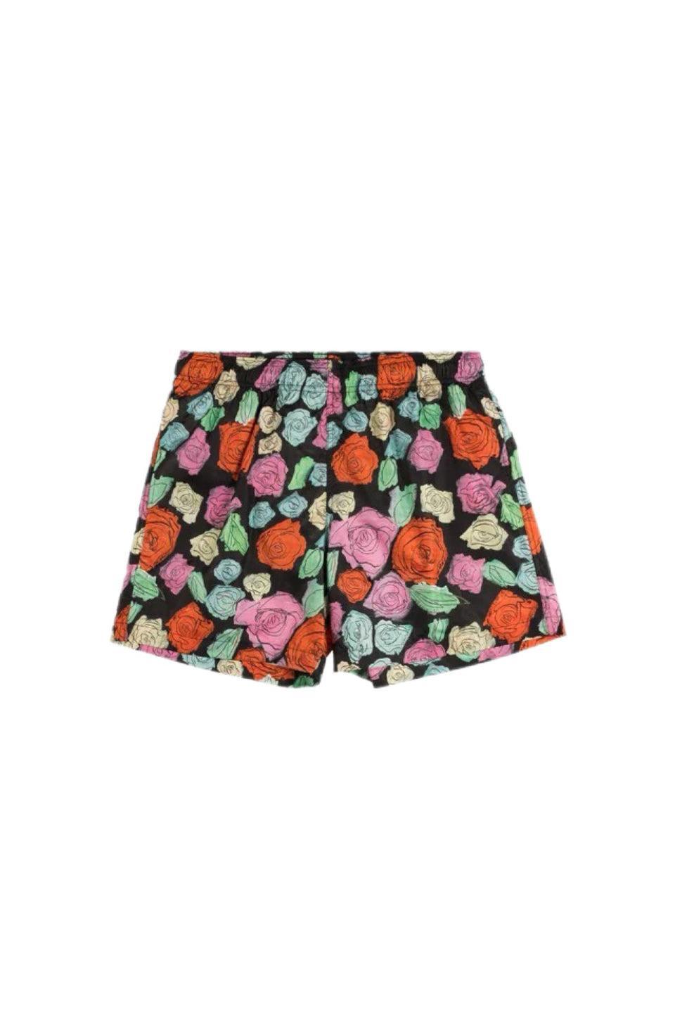 MARNI-Black Poplin Shorts with Orion Print-NOWALL