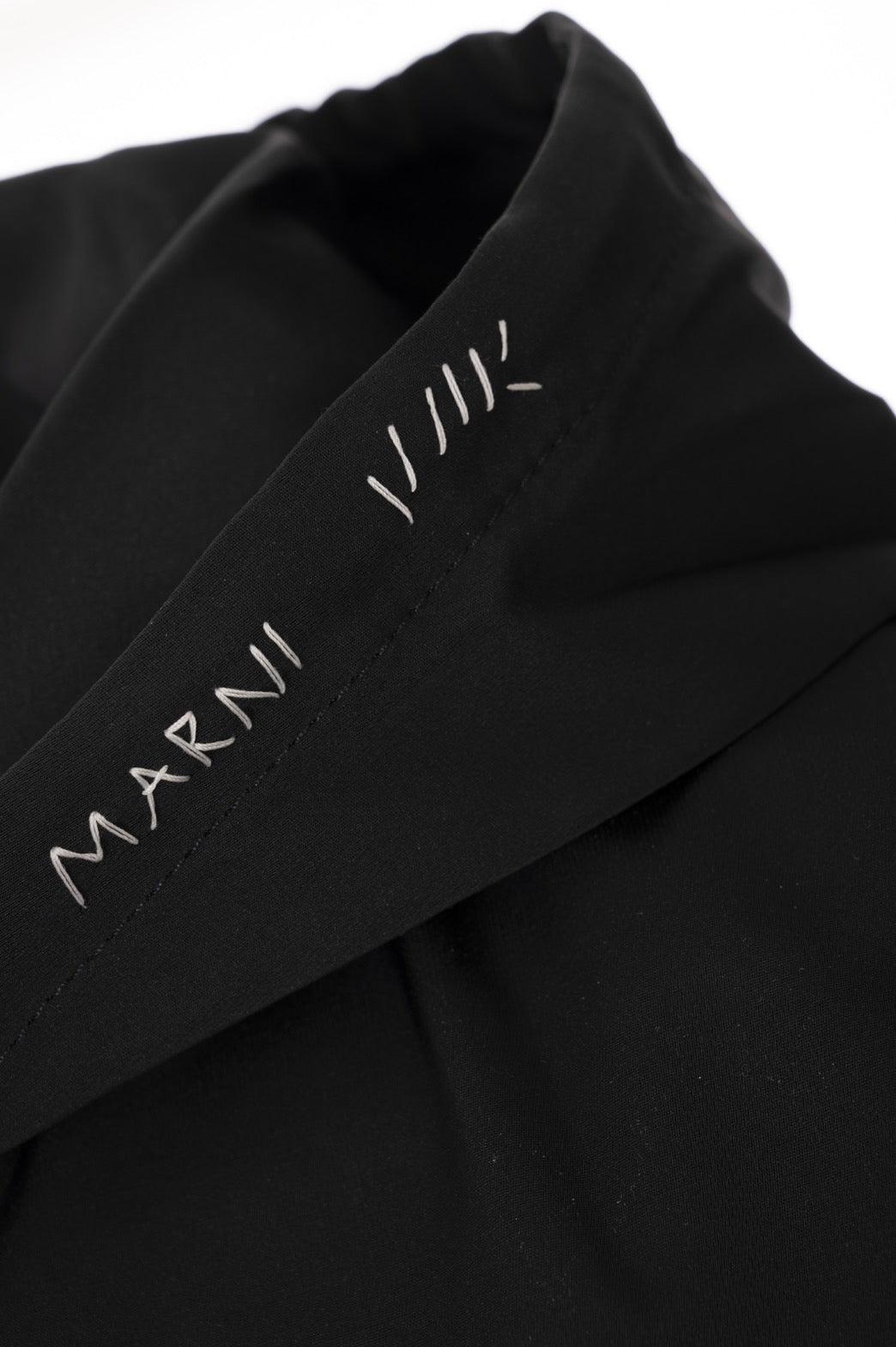 MARNI-Black Taffeta Jacket with Marni Mending-NOWALL