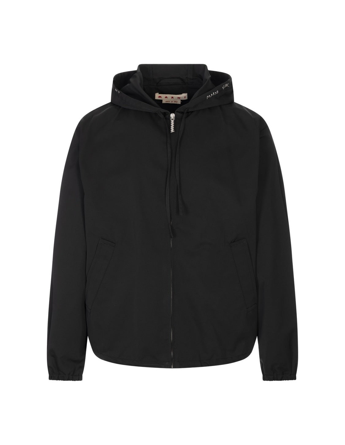 MARNI-Black Taffeta Jacket with Marni Mending-NOWALL