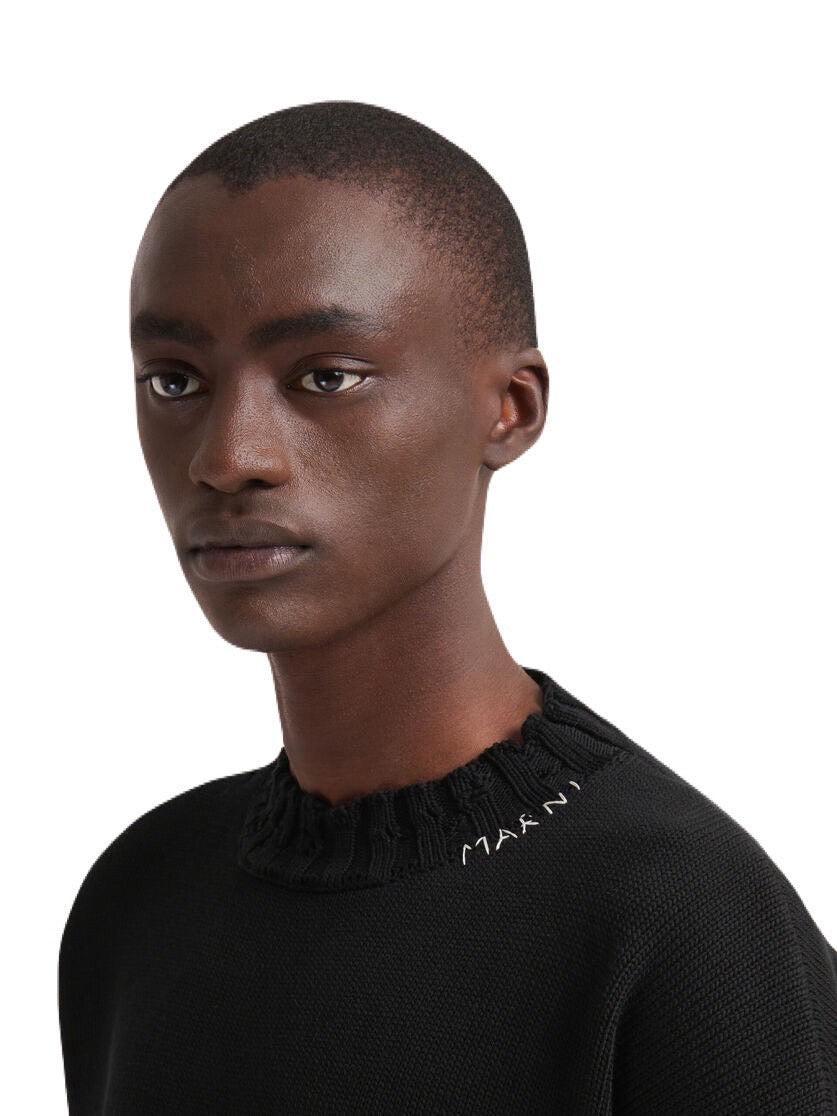 MARNI-Black twisted crewneck sweater-NOWALL
