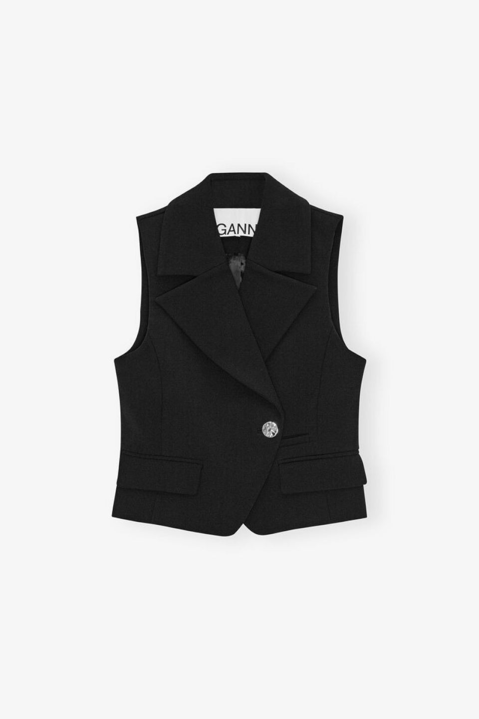 GANNI-Bonded Crepe Vest-NOWALL