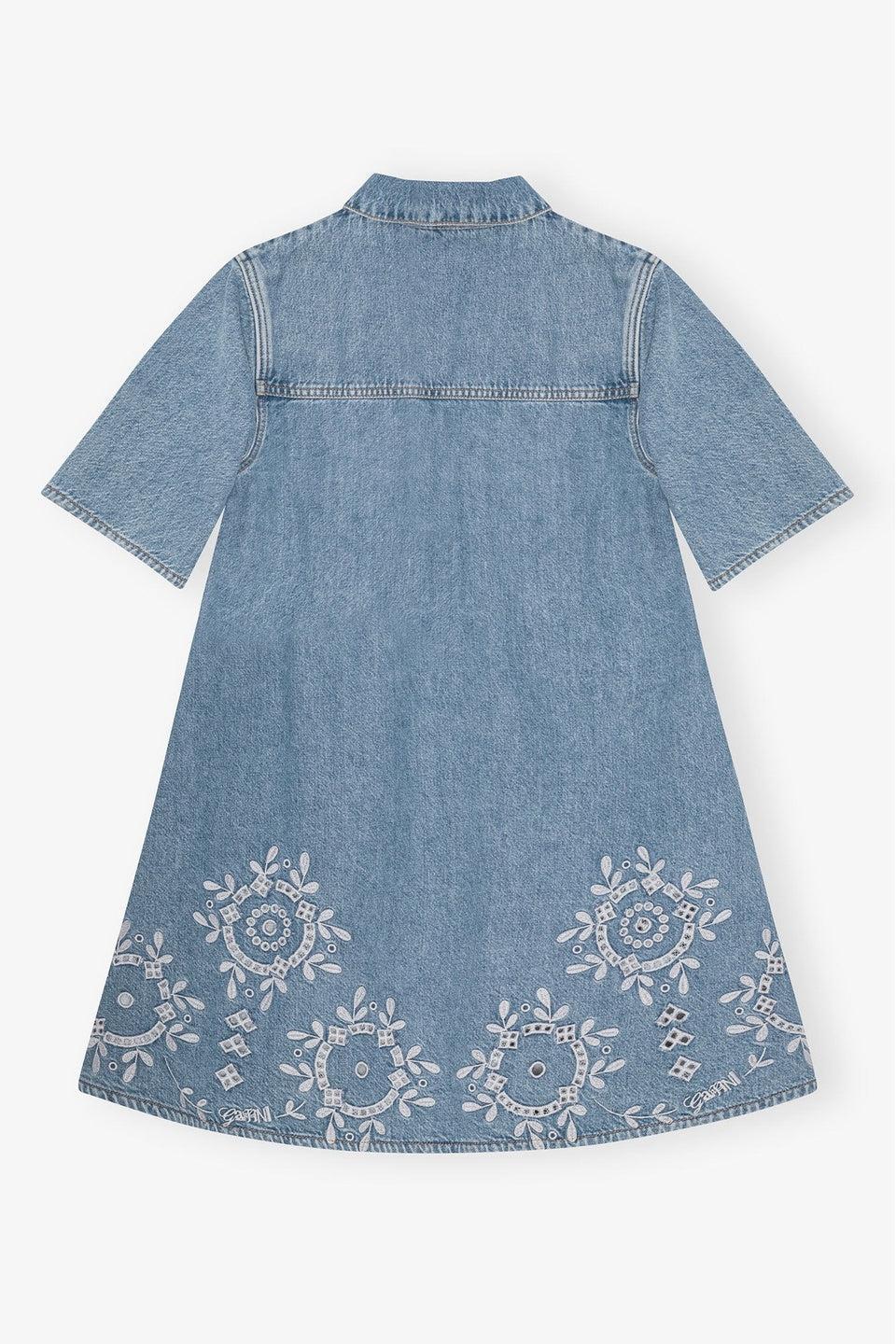 GANNI-Broderie Anglaise Mini Dress-NOWALL