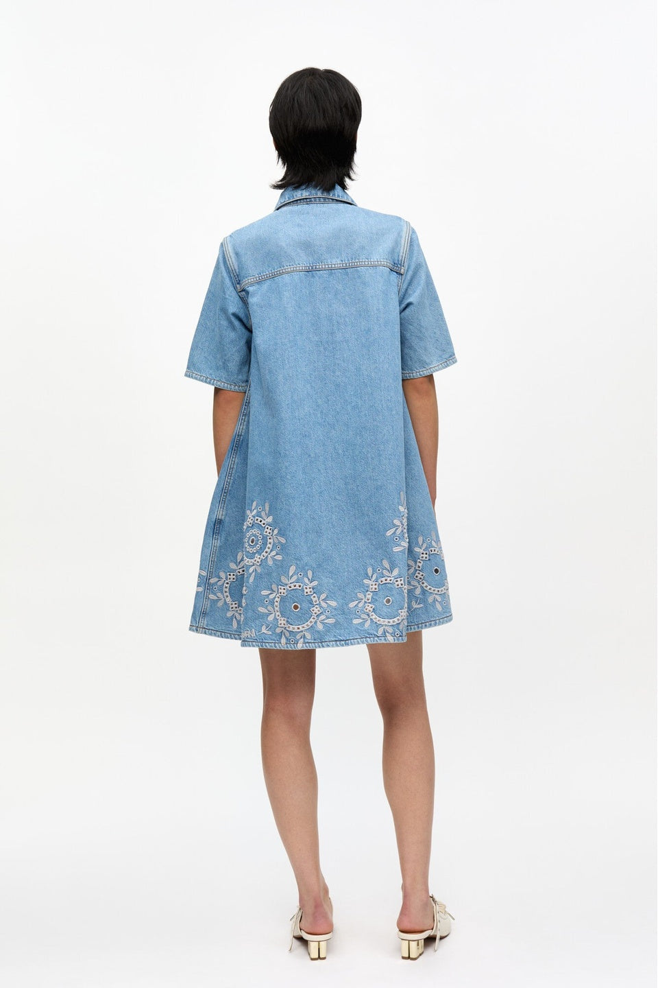 GANNI-Broderie Anglaise Mini Dress-NOWALL
