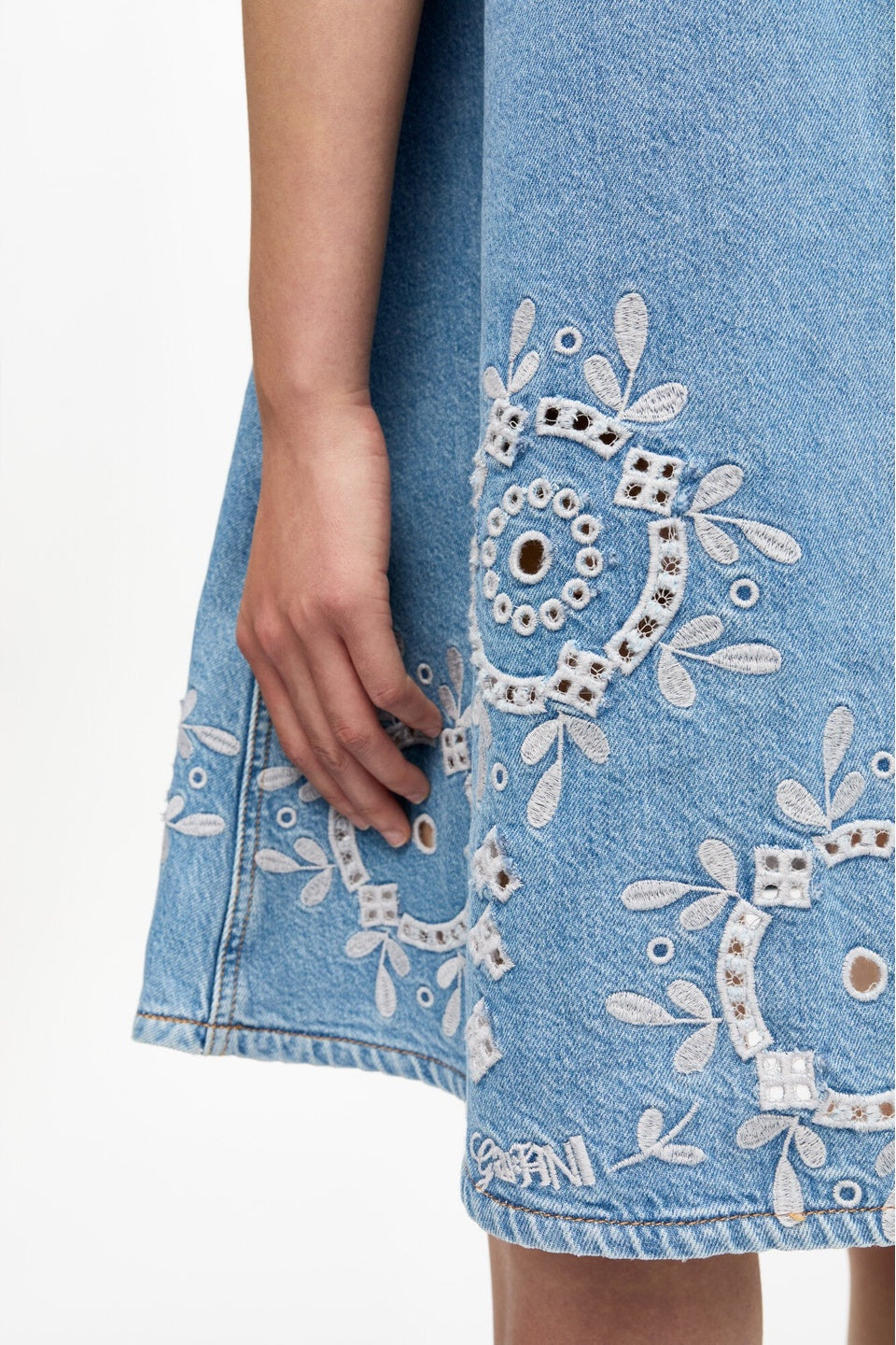 GANNI-Broderie Anglaise Mini Dress-NOWALL
