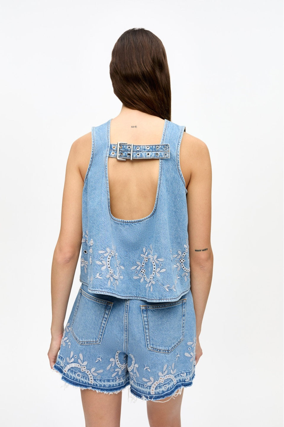 GANNI-Broderie Anglaise Shorts-NOWALL