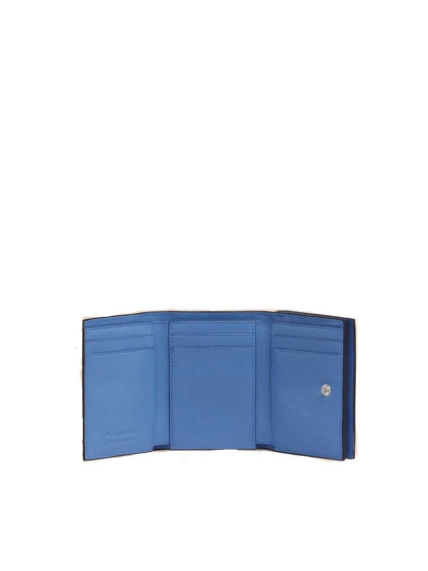 MARNI-Brown leather trifold wallet with Marni Mending embroidery-NOWALL