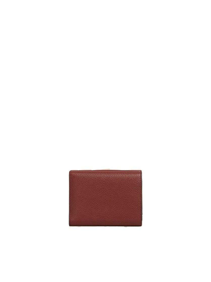 MARNI-Brown leather trifold wallet with Marni Mending embroidery-NOWALL