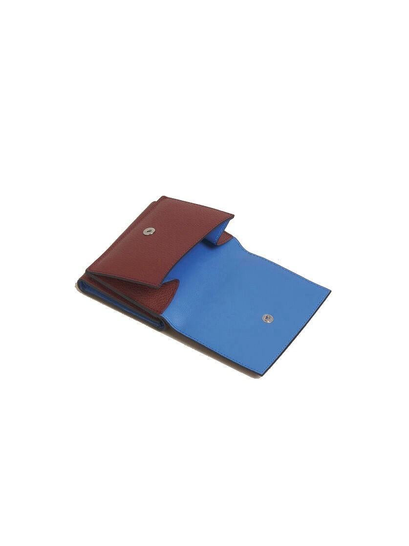 MARNI-Brown leather trifold wallet with Marni Mending embroidery-NOWALL