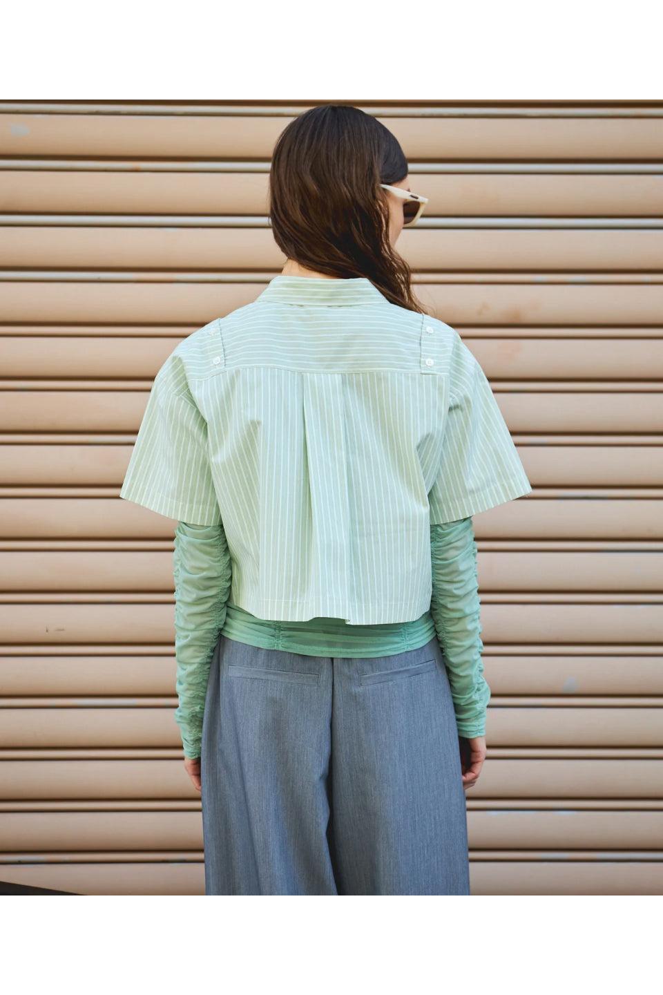 MAISON SPECIAL-Button Slit Short Shirt-NOWALL