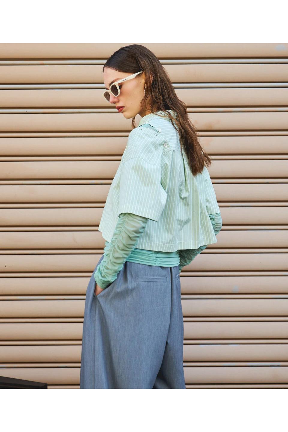MAISON SPECIAL-Button Slit Short Shirt-NOWALL
