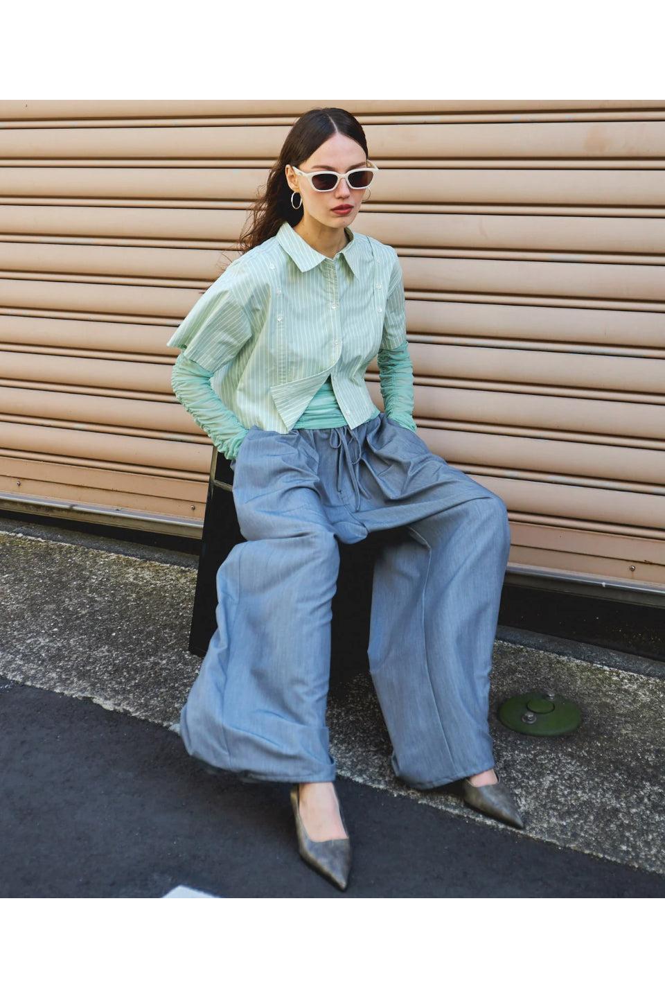 MAISON SPECIAL-Button Slit Short Shirt-NOWALL