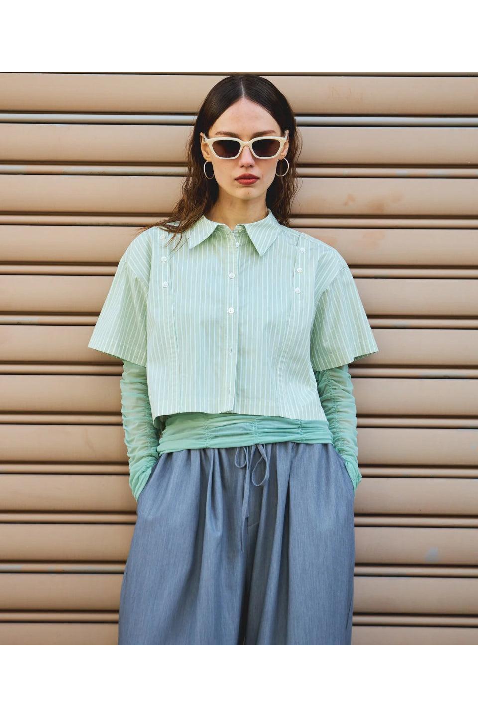 MAISON SPECIAL-Button Slit Short Shirt-NOWALL