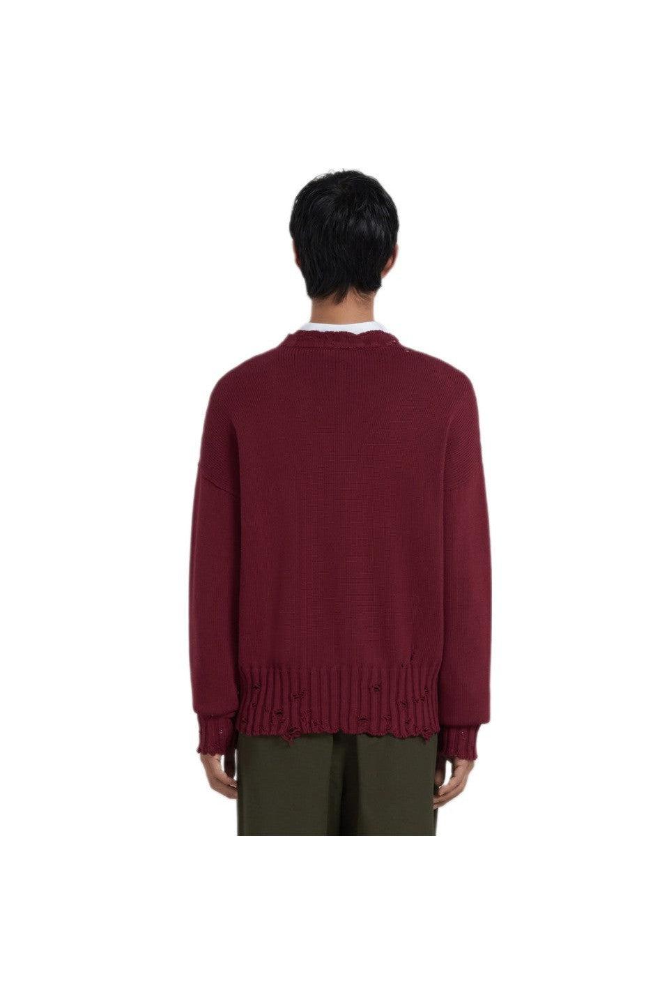 MARNI-COTTON CREW NECK KNIT SWEATER-NOWALL