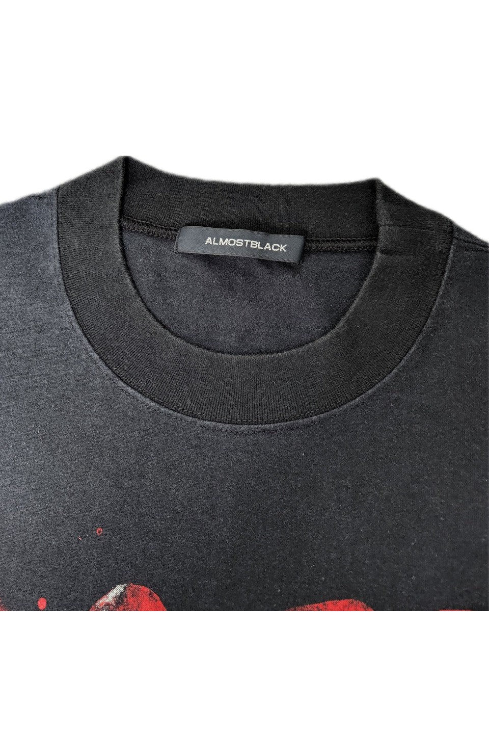 ALMOSTBLACK-CREW NECK FADE PRINT T-NOWALL