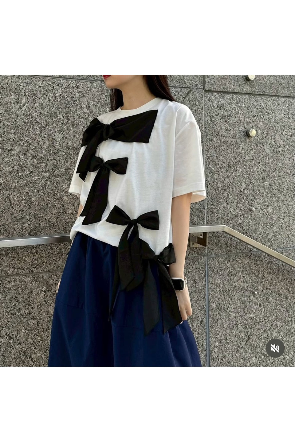 MICALLE MICALLE-Cascade Ribbon Tee-NOWALL