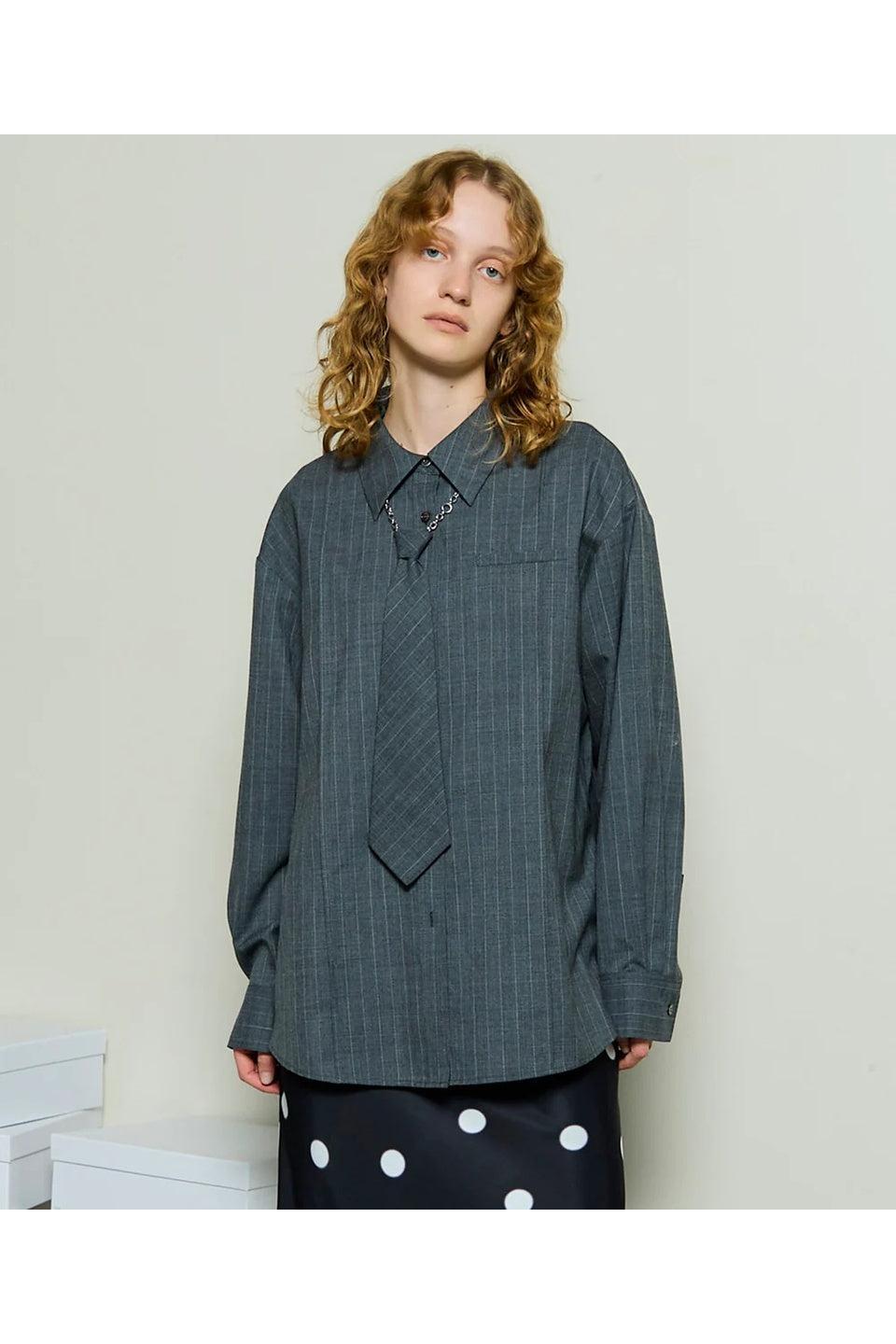 MAISON SPECIAL-Chain Tie Shirt-NOWALL