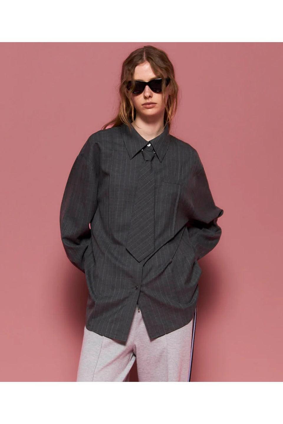 MAISON SPECIAL-Chain Tie Shirt-NOWALL
