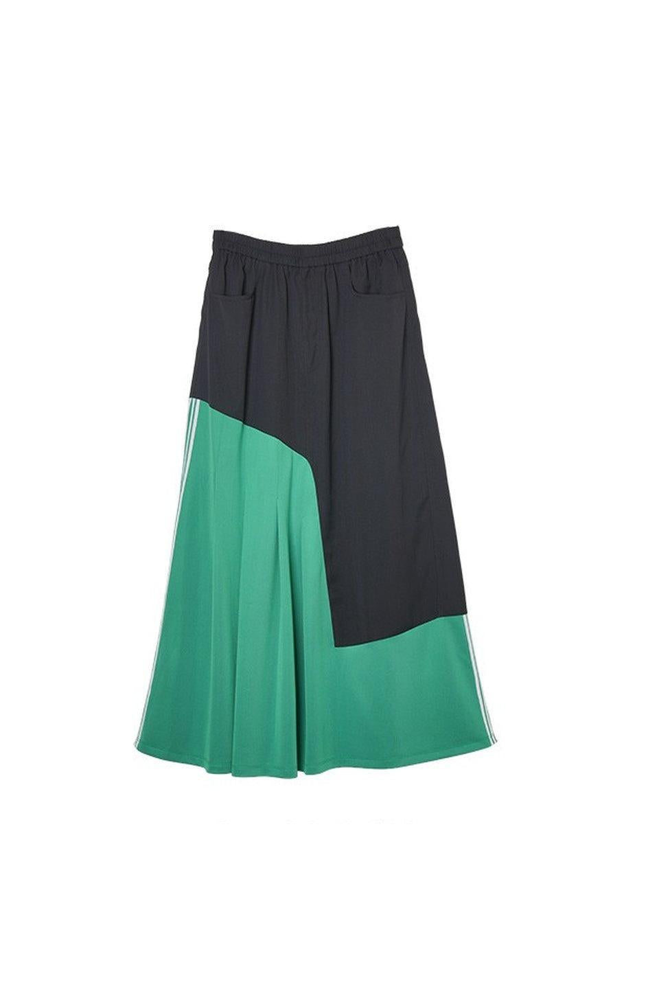 MICALLE MICALLE-Color Block Long Skirt-NOWALL
