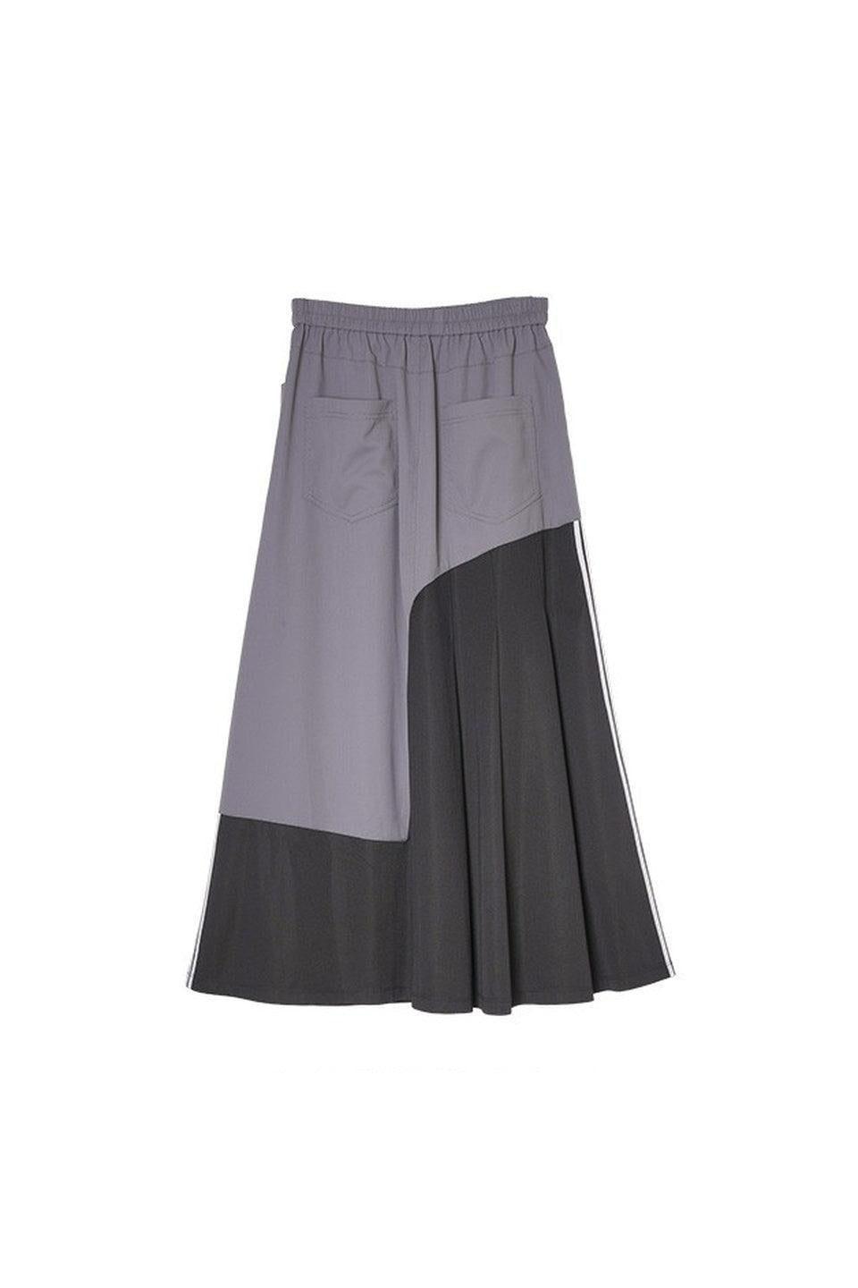 MICALLE MICALLE-Color Block Long Skirt-NOWALL