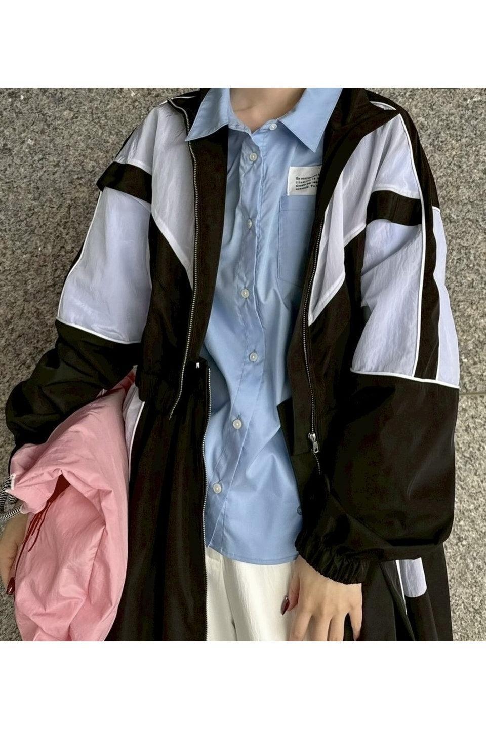 MICALLE MICALLE-Color Block Zip Dress-NOWALL