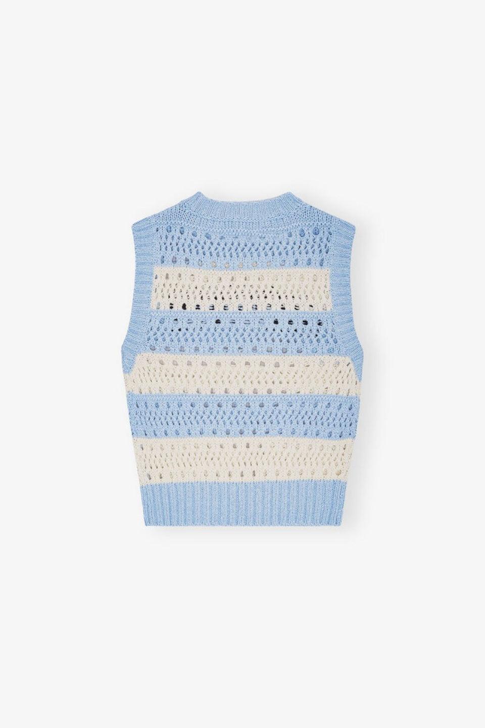 GANNI-Cotton Mix Striped Vest-NOWALL