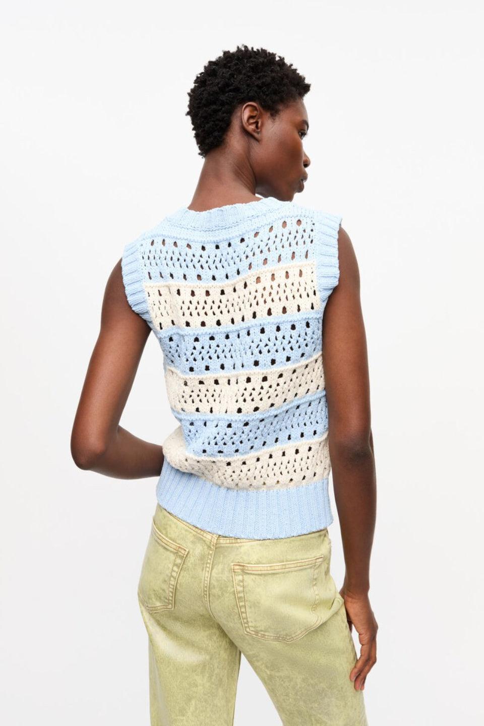 GANNI-Cotton Mix Striped Vest-NOWALL