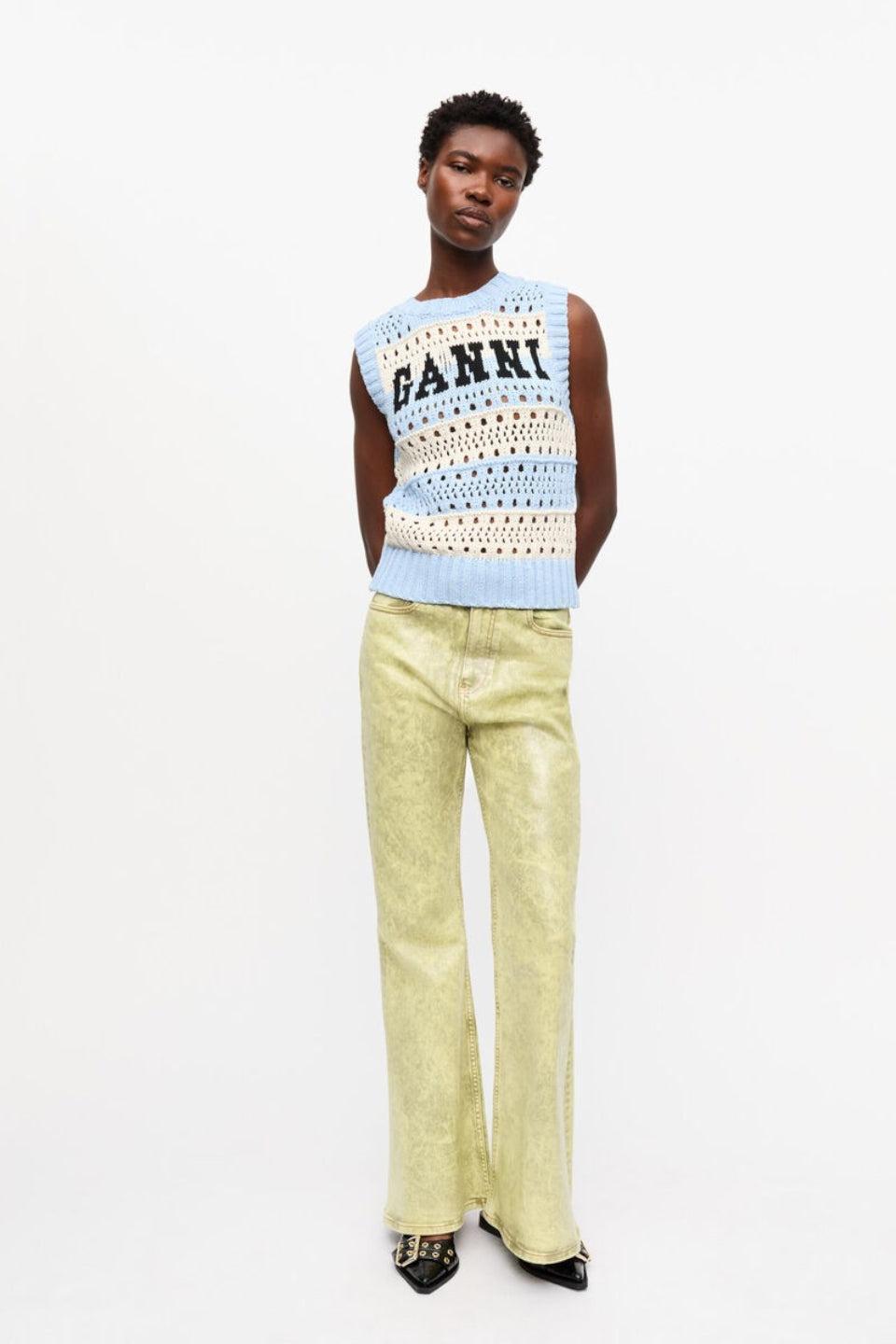 GANNI-Cotton Mix Striped Vest-NOWALL