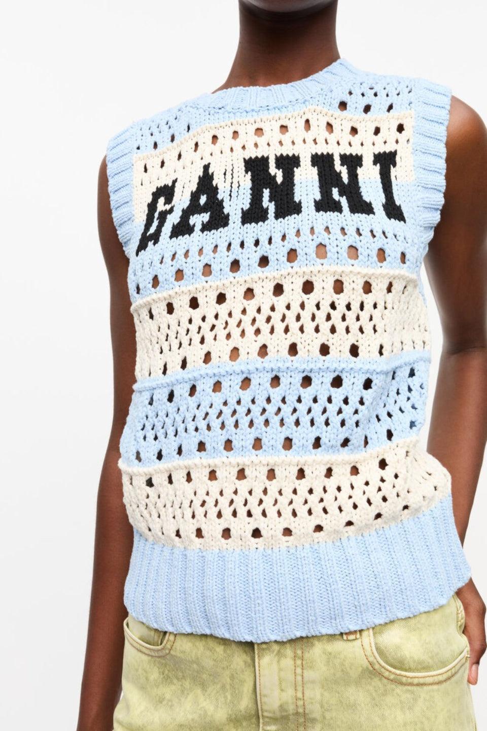 GANNI-Cotton Mix Striped Vest-NOWALL