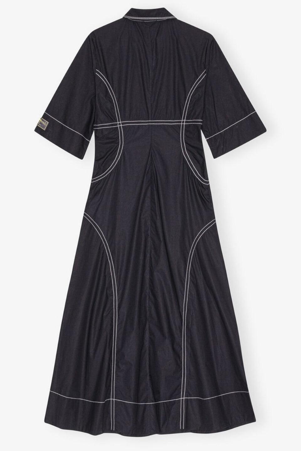 GANNI-Cotton Poplin Long Shirt Dress-NOWALL