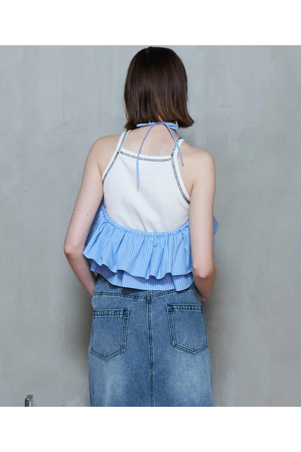 MAISON SPECIAL-Cup In American Sleeve Tank Top-NOWALL