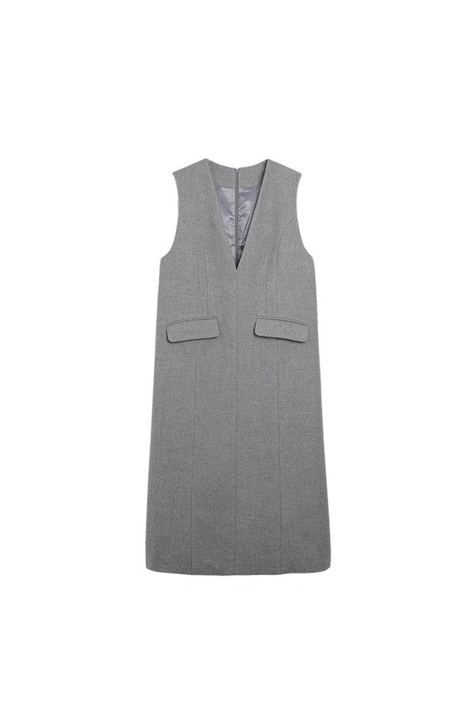 MICALLE MICALLE-Deep V Long Gilet-NOWALL
