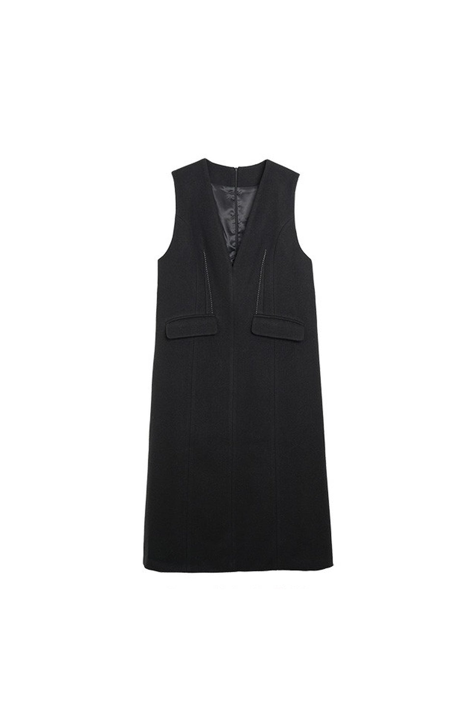 MICALLE MICALLE-Deep V Long Gilet-NOWALL
