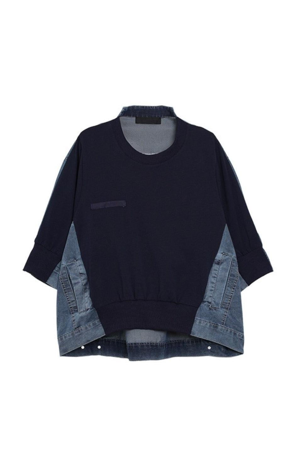 MICALLE MICALLE-Denim Docking Tops-NOWALL