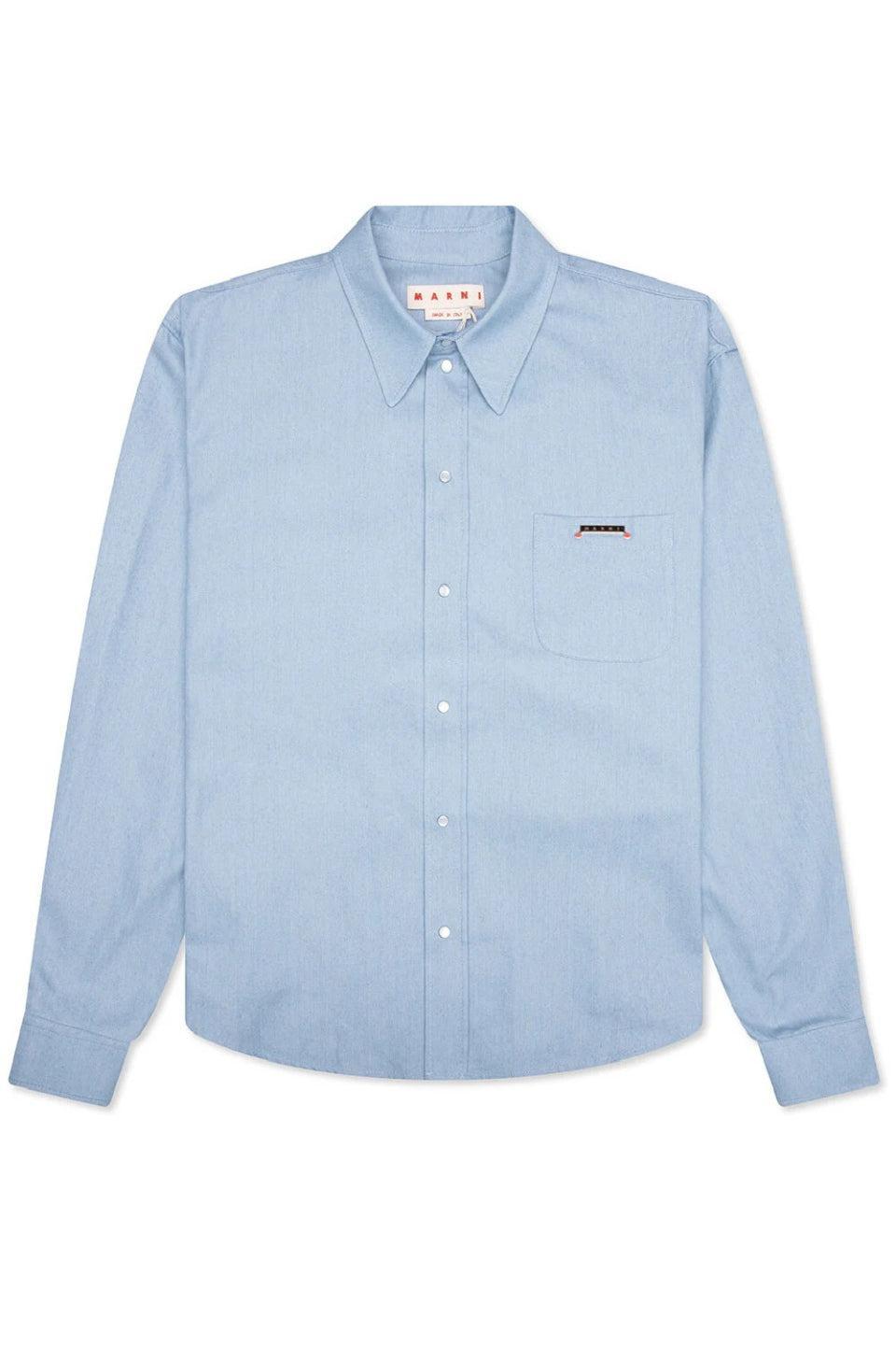 MARNI-Denim Long Sleeve Shirt-NOWALL