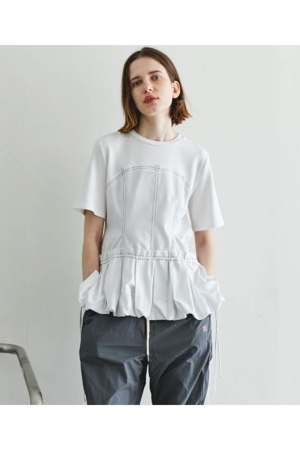 MAISON SPECIAL-Docking Balloon Hem T-shirt-NOWALL