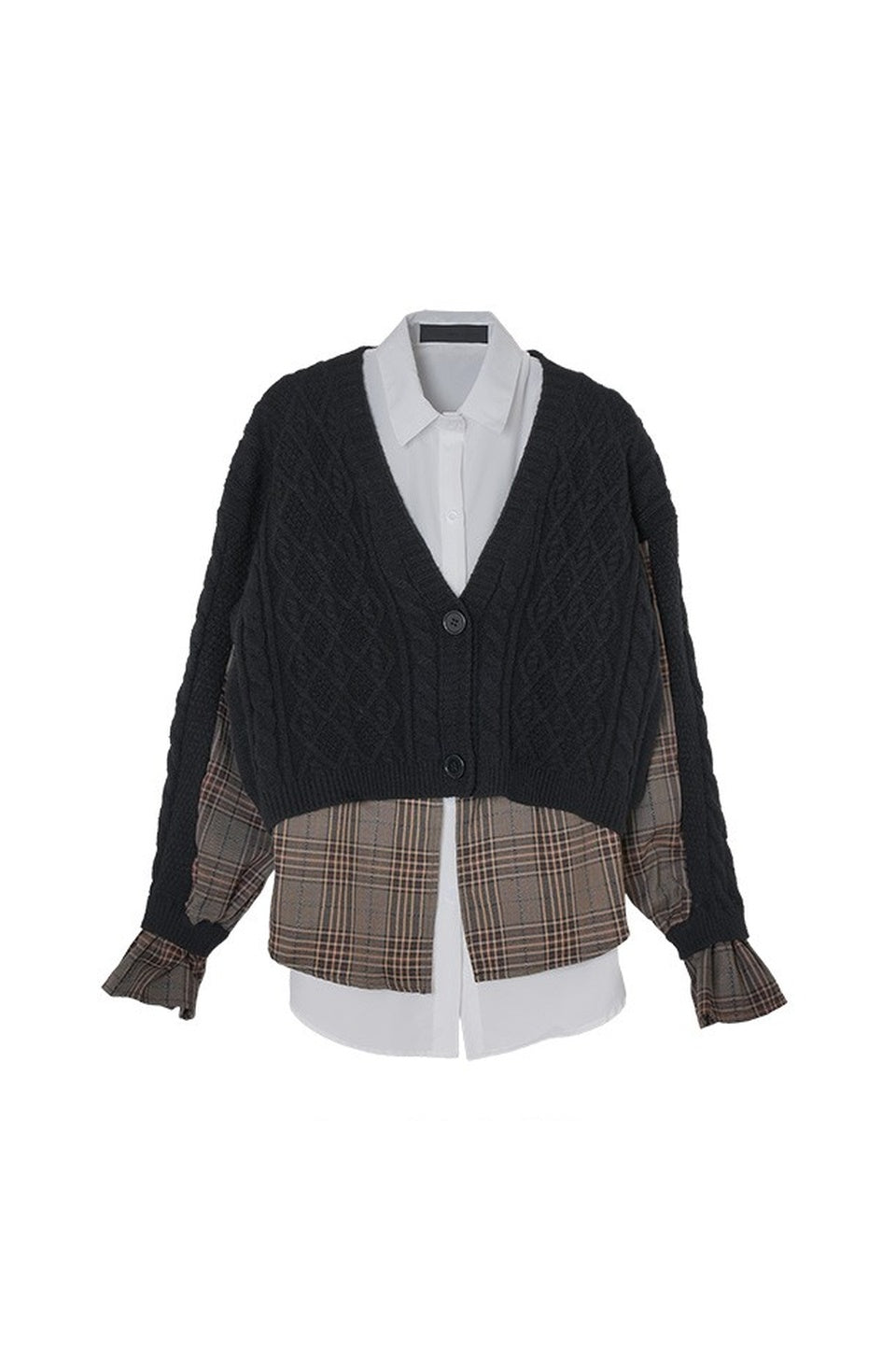 MICALLE MICALLE-Docking Knit Shirt Top-NOWALL