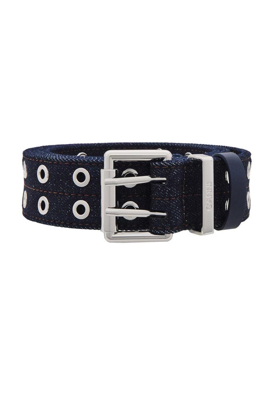 GANNI-Double Eyelet Belt Denim-NOWALL