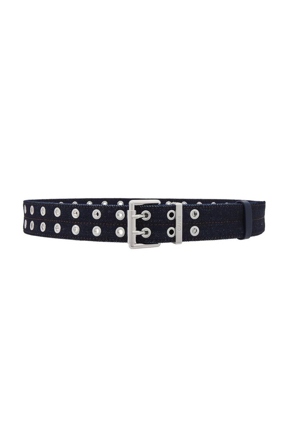 GANNI-Double Eyelet Belt Denim-NOWALL