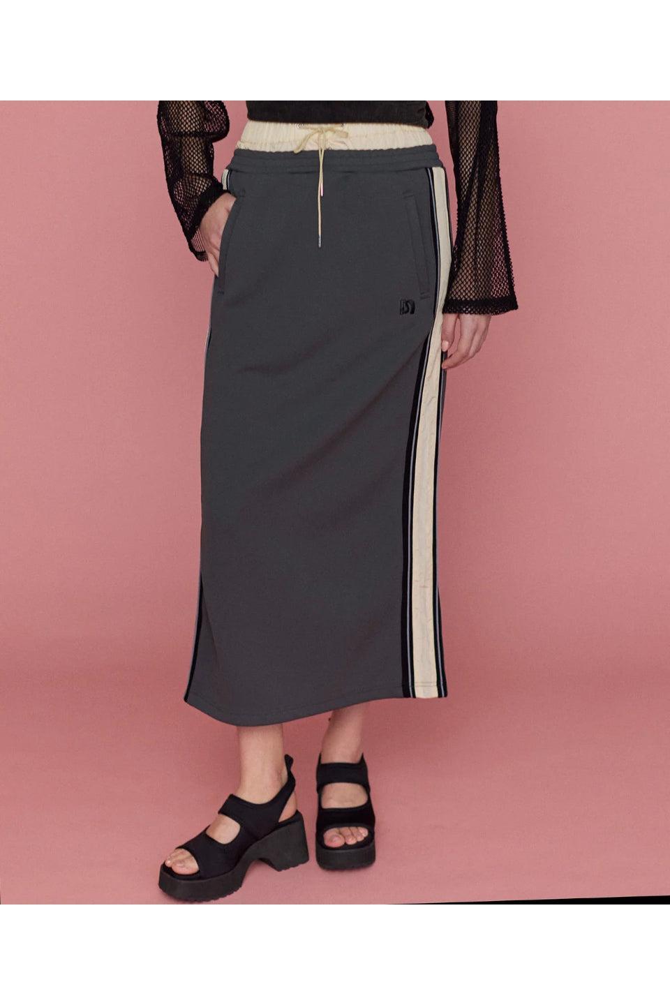 MAISON SPECIAL-Double Waist Side Line Jersey Skirt-NOWALL