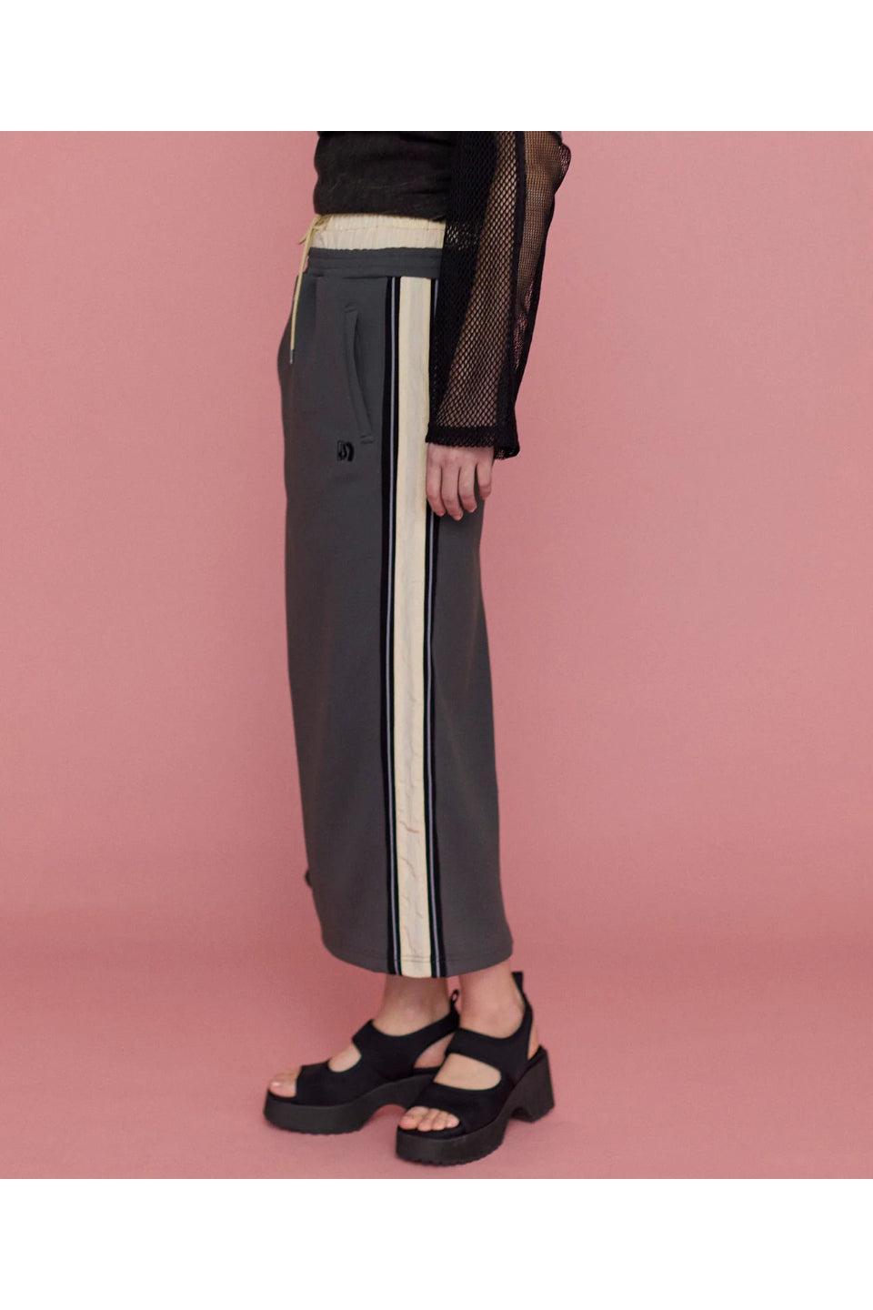 MAISON SPECIAL-Double Waist Side Line Jersey Skirt-NOWALL
